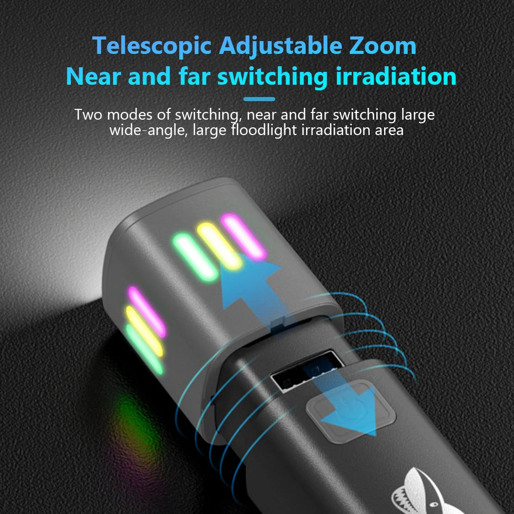 XPE+COB LED High Brightness Zoomable Outdoor Flashlight