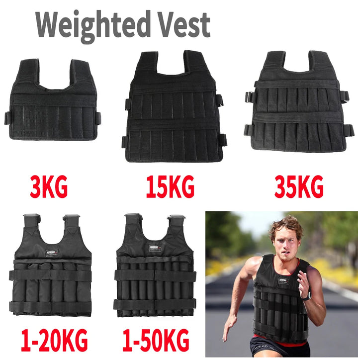 Adjustable Weight Training Vest – Empty Fitness Jacket (3/15/35kg Capacity)
