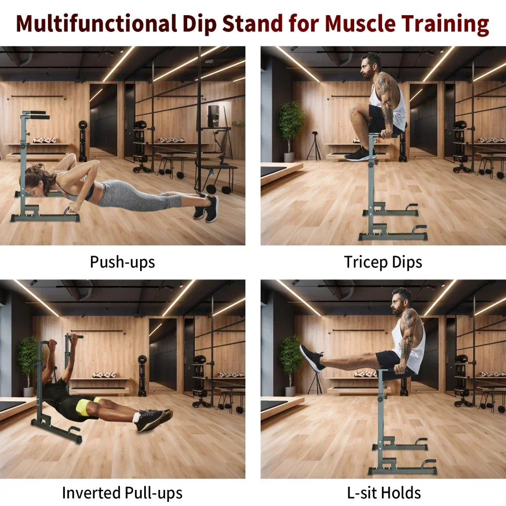 Power Tower Dip Station with Adjustable Bench & Pull-Up Bar