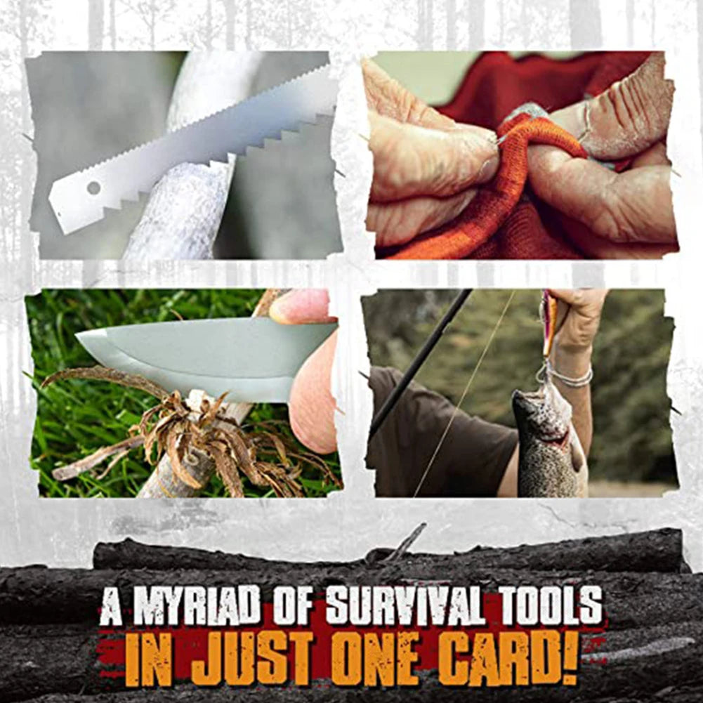 Portable Outdoor EDC Survival Fishing Hook Card