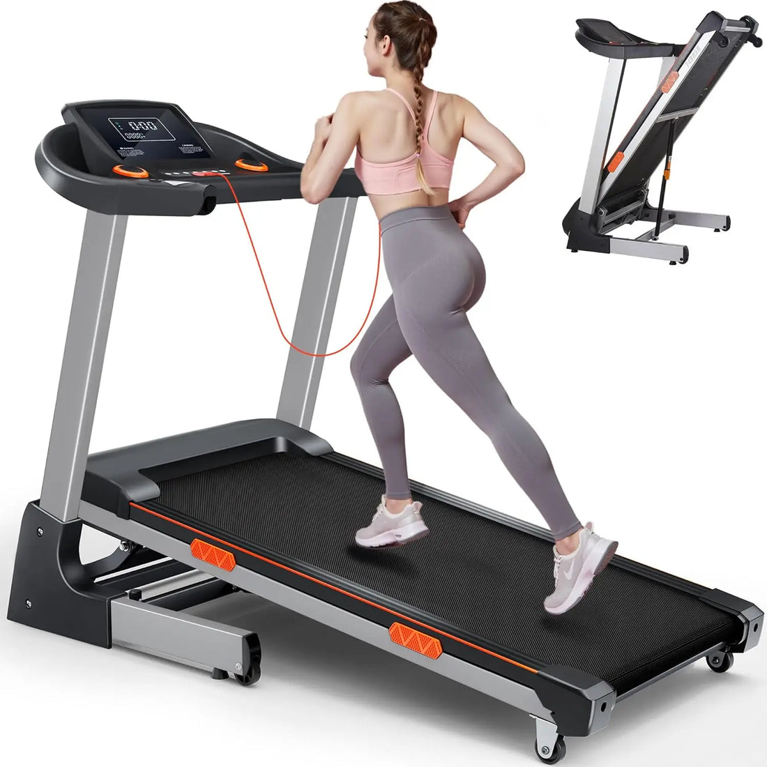 Foldable 3.5HP Treadmill with Auto Incline