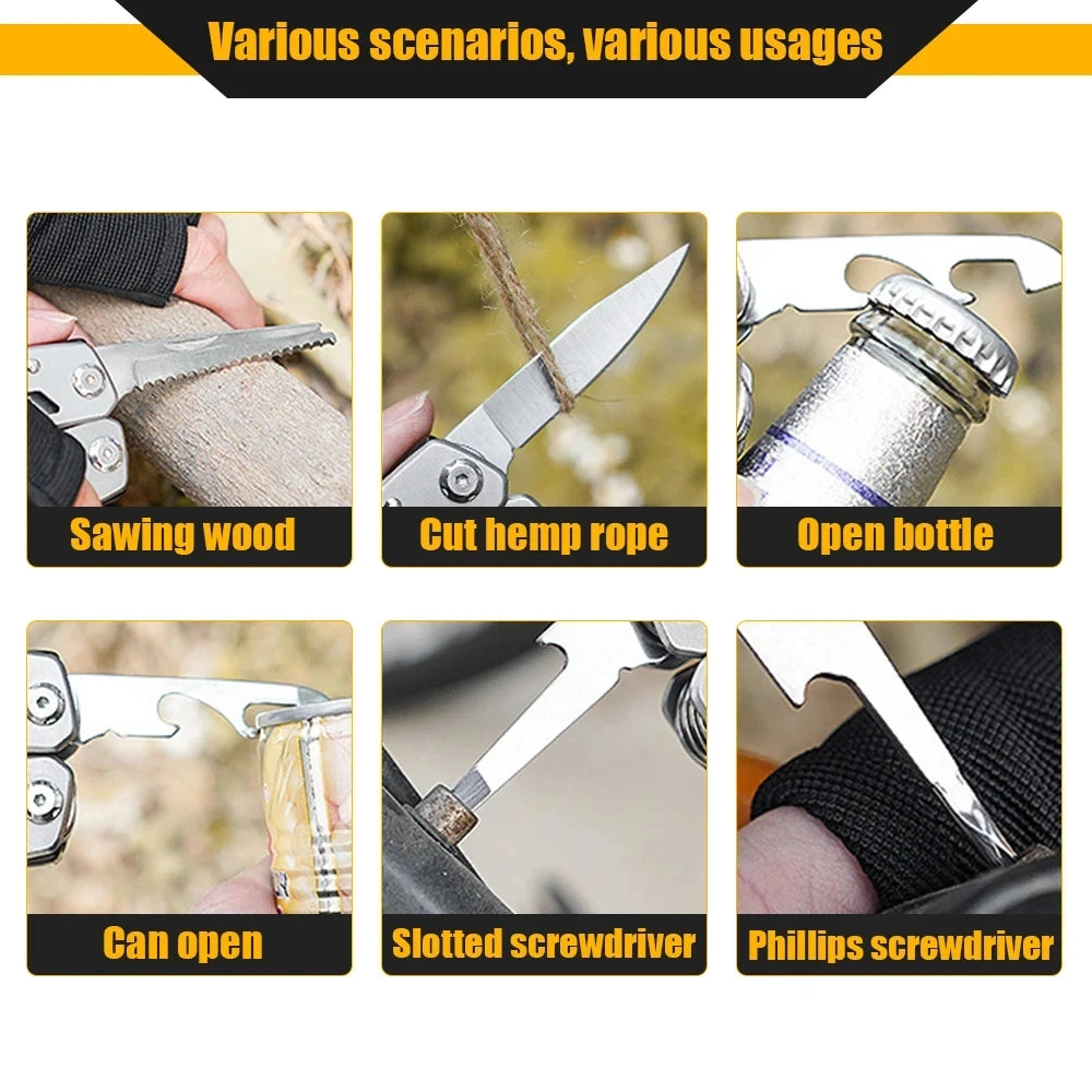 Outdoor Multitool Folding Survival Knife & Pliers