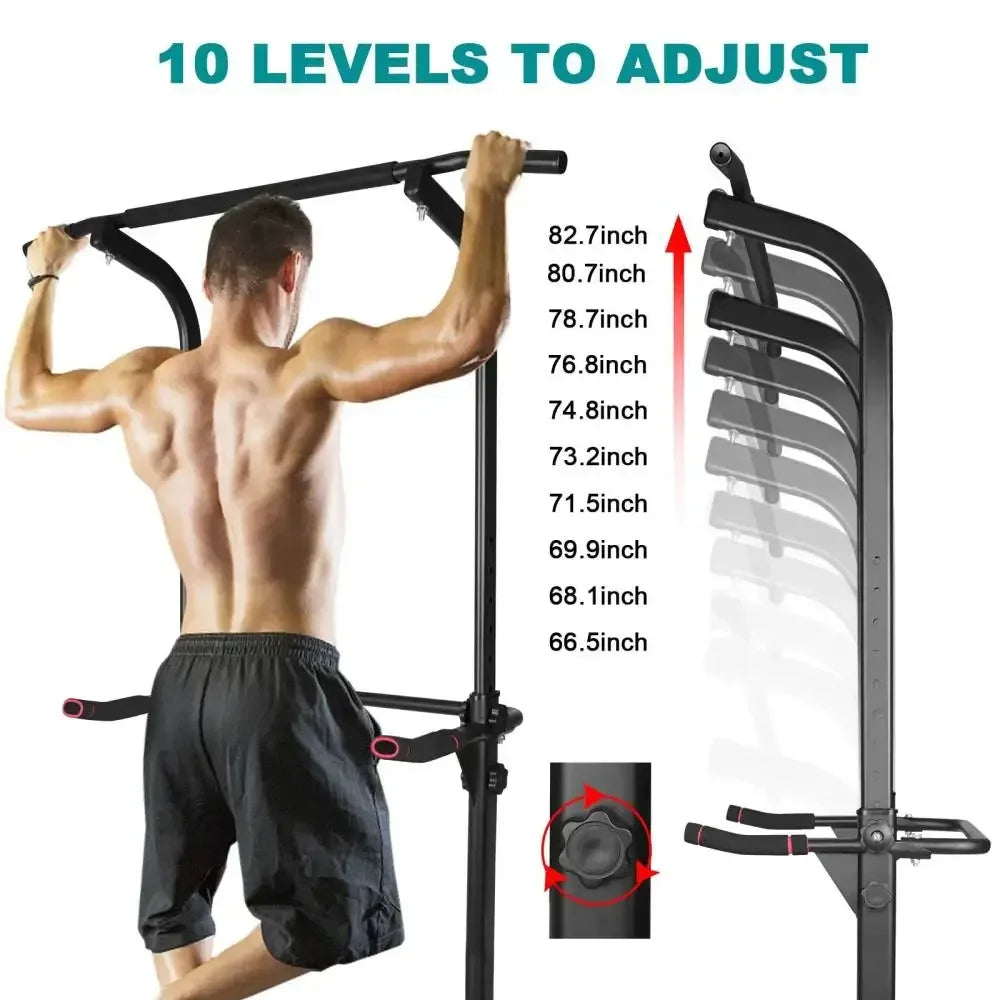 Power Tower Dip Station with Adjustable Bench & Pull-Up Bar