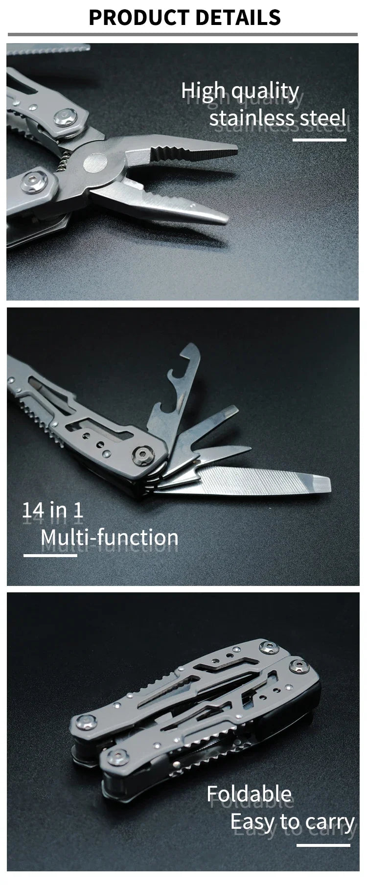 Outdoor Multitool Folding Survival Knife & Pliers