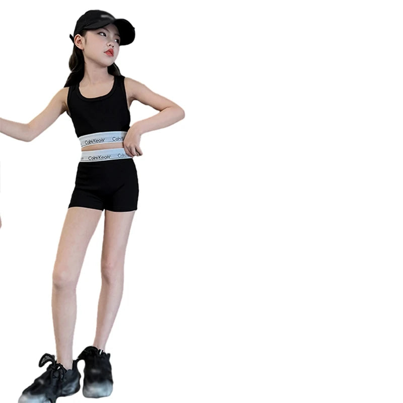 Kids Girls 2PC Sports Tank Top & Shorts Set
