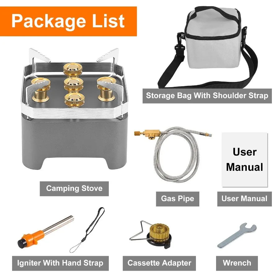 12000W Portable Camping Stove with Cassette Adapter