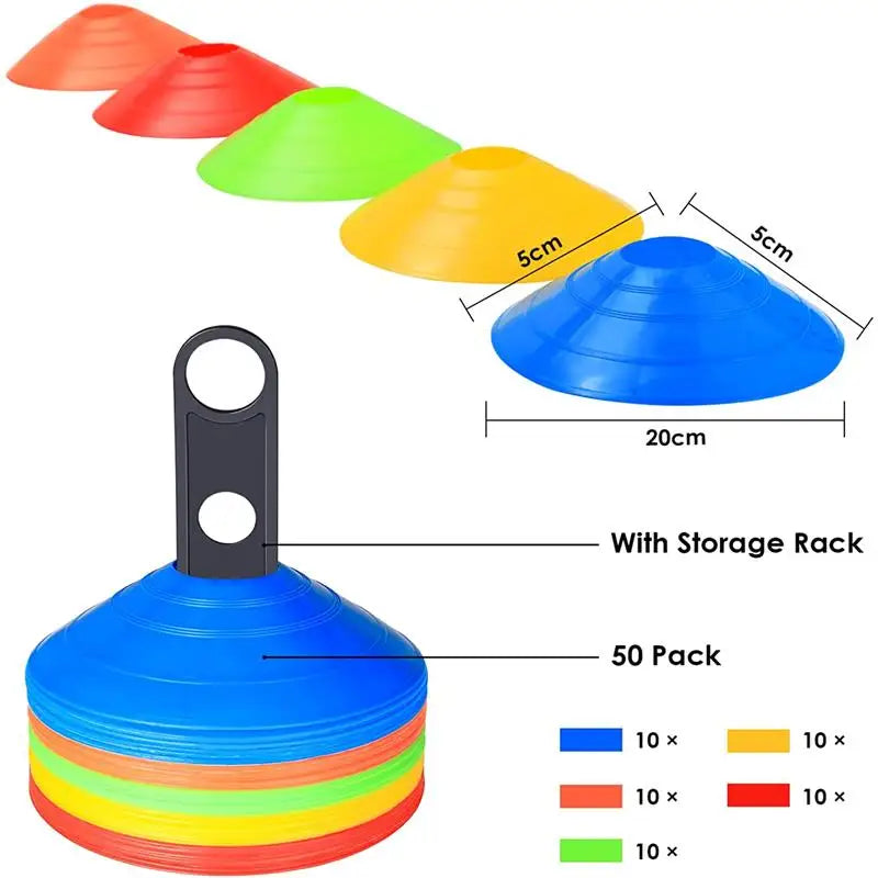 10/15/20/25pcs Agility Disc Cone Set with Holder