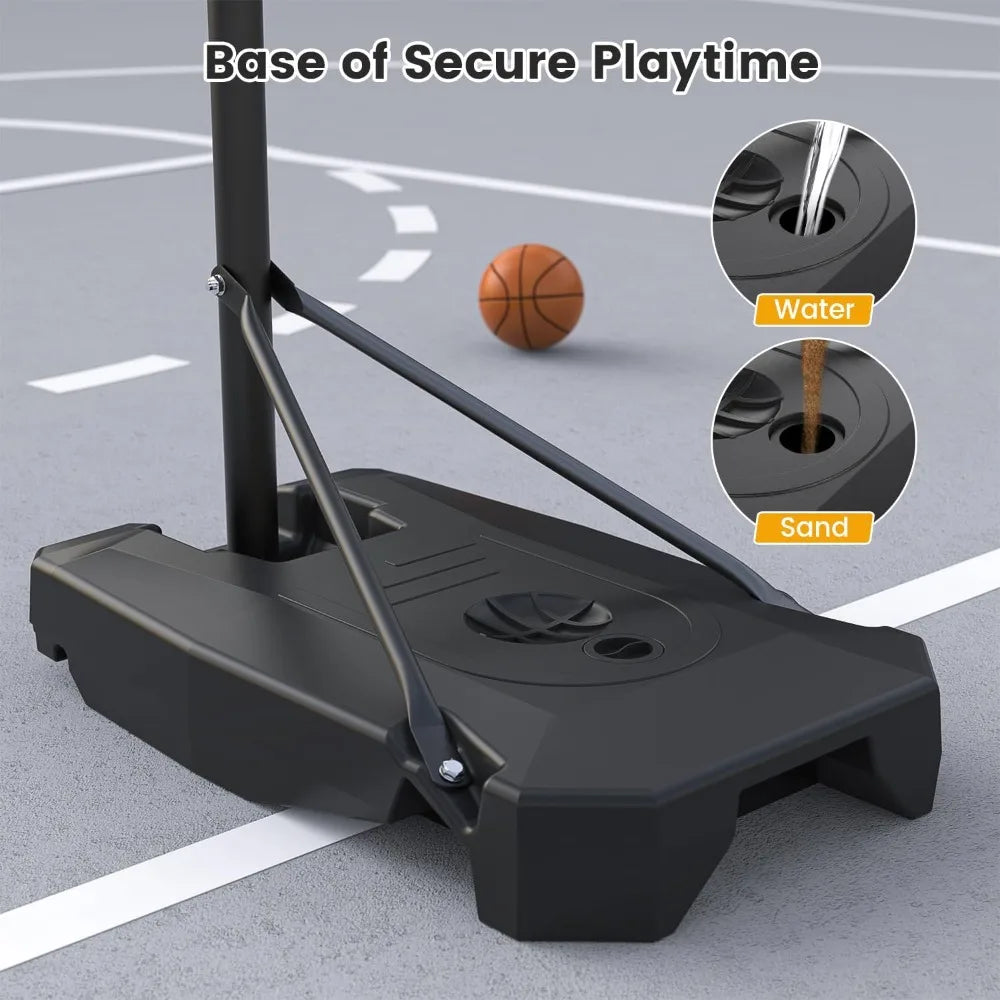8.5ft Adjustable Portable Basketball Hoop with Wheels