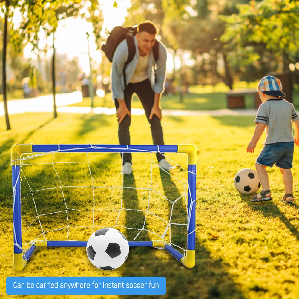 Foldable Kids Soccer Goal Set with Pump