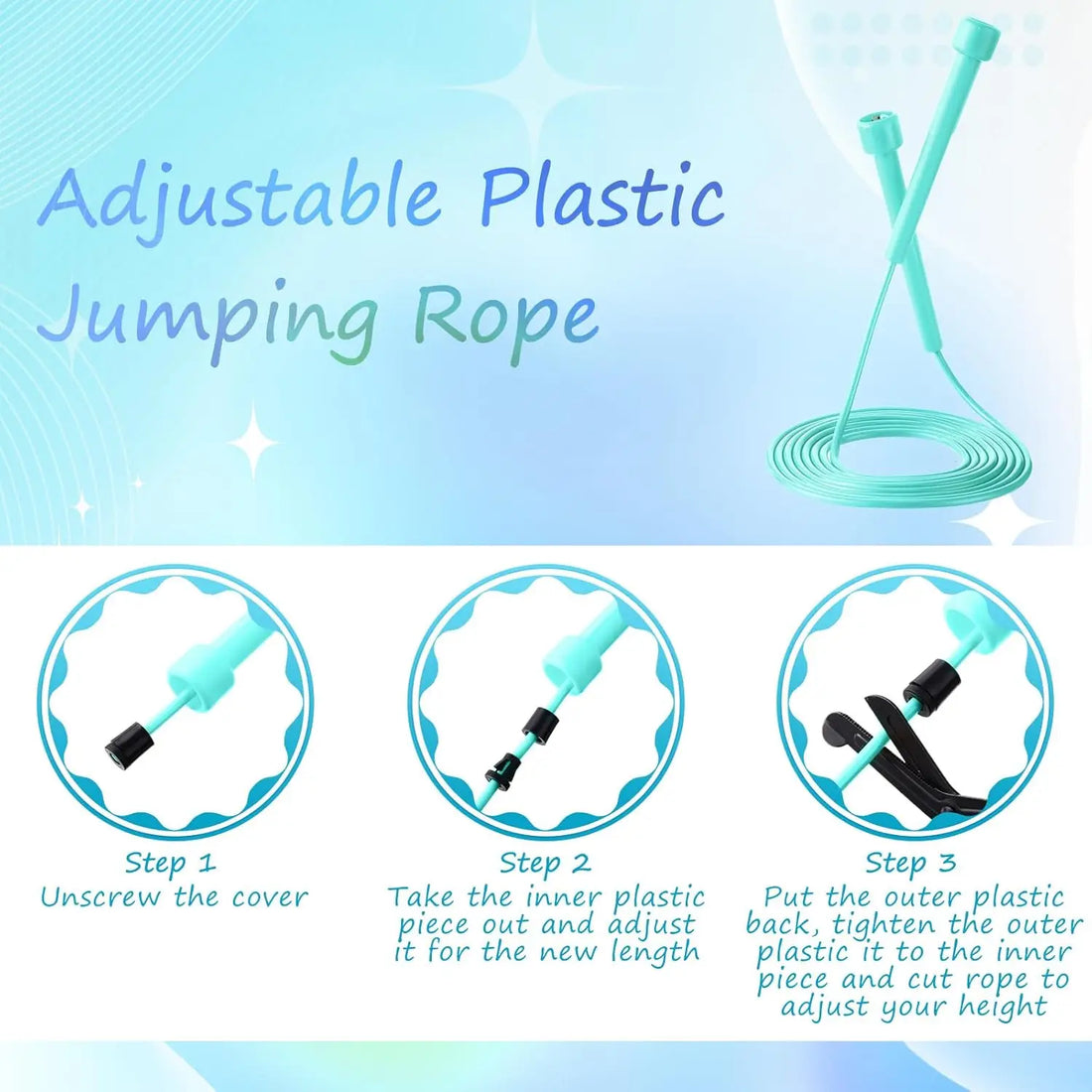 72 Pcs Adjustable PVC Jump Ropes 9.2 ft Fitness Speed Ropes
