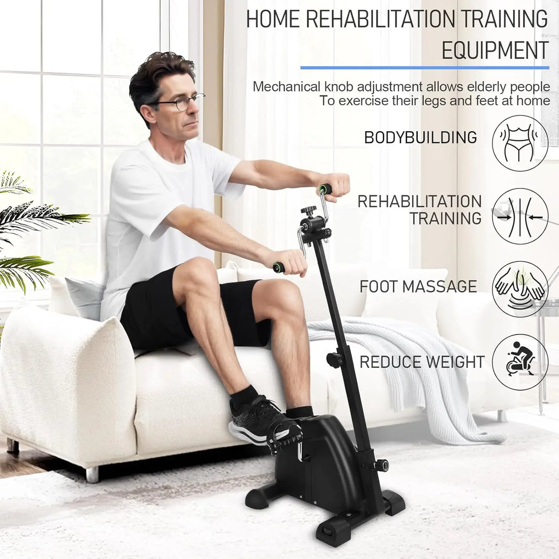 Pedal Exerciser Bike for Hand, Arm, Leg & Knee