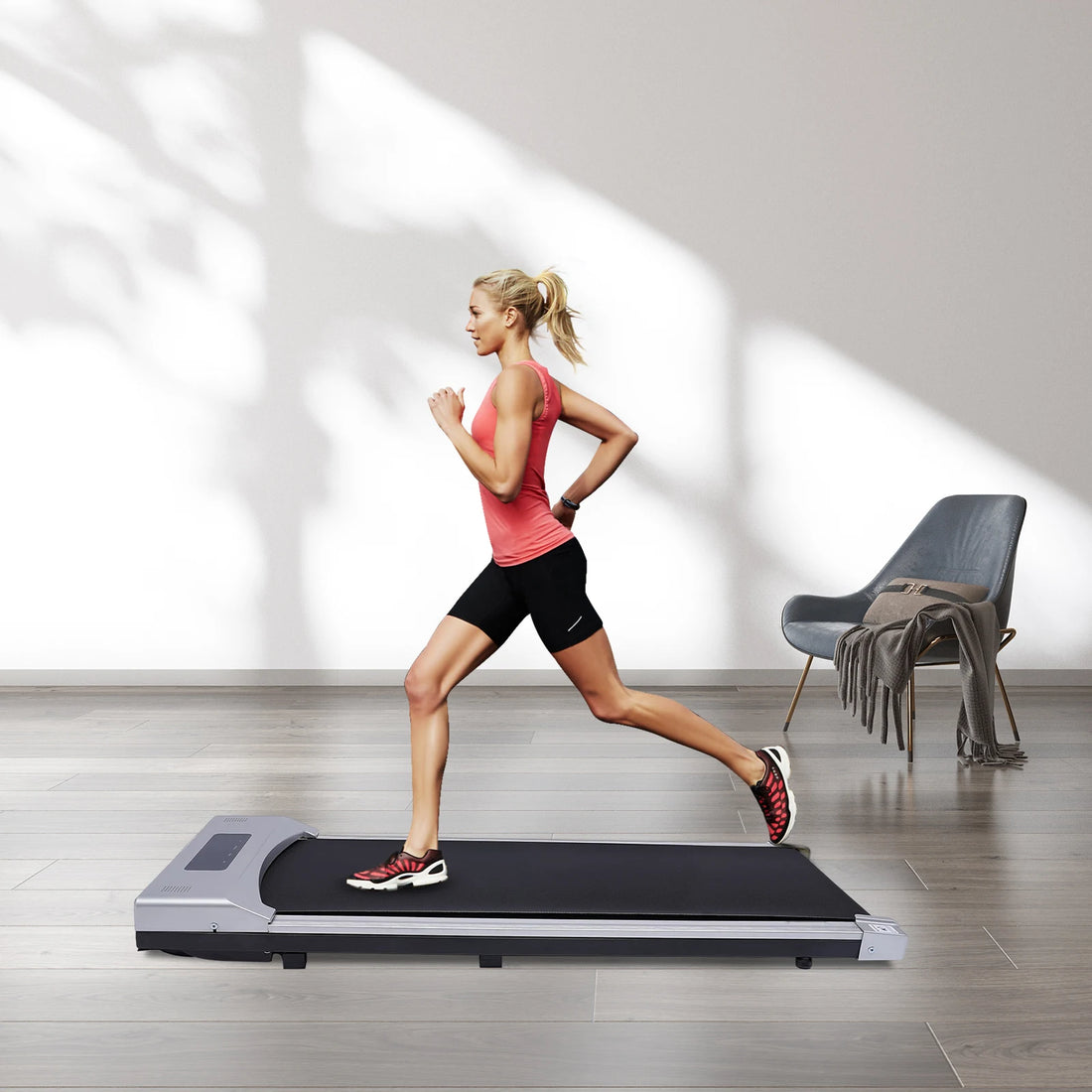 Electric Treadmill – 0.65–3HP LED Walking Pad with Remote Control