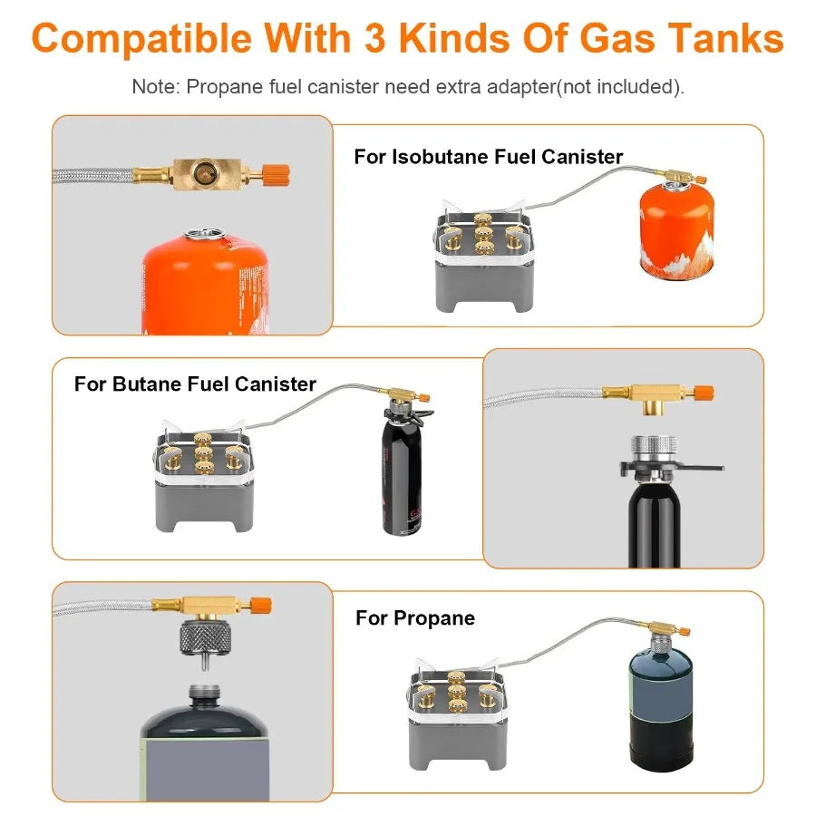 12000W Portable Camping Stove with Cassette Adapter