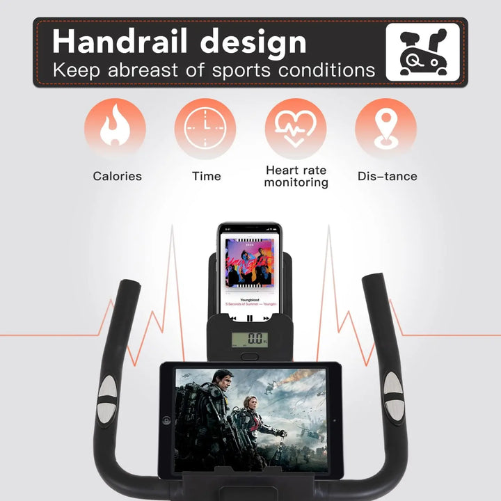 Fitness Training Bike with LCD Monitor & Cushioned Seat