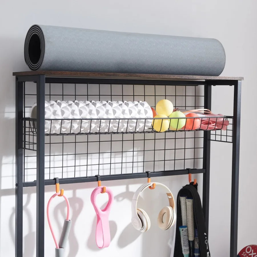 Garage Ball & Sports Equipment Organizer with Baskets