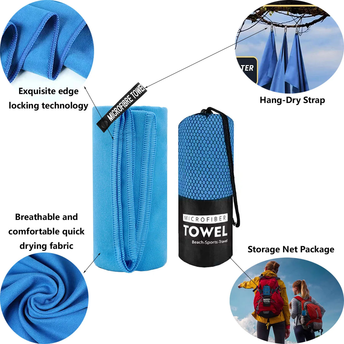 Quick-Dry Sports Towel – 40x80cm for Camping, Gym, Yoga & Outdoor Use