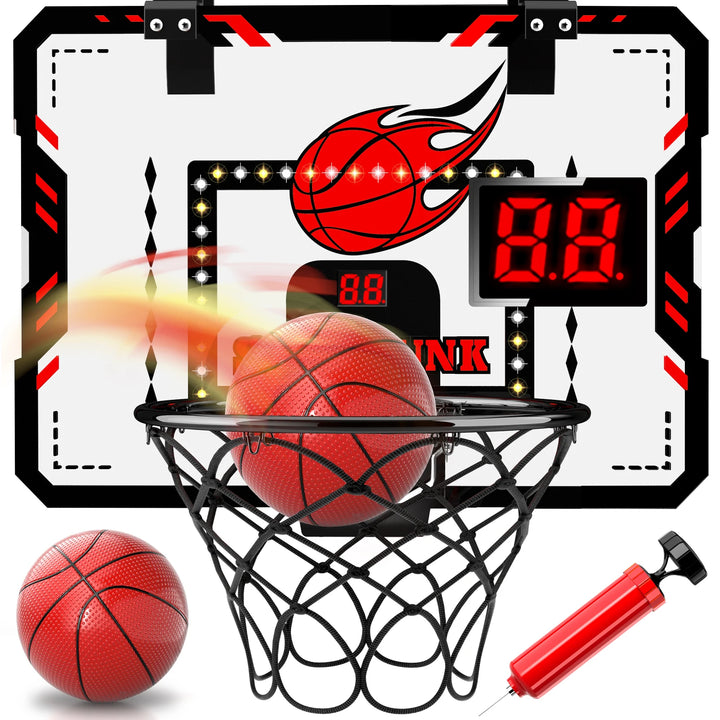 Indoor Mini Basketball Hoop Set with Electronic Scoreboard