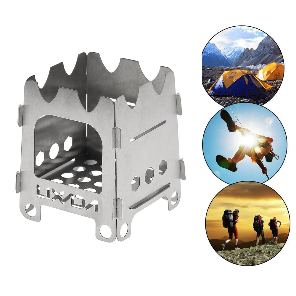 Titanium Portable Folding Wood Camping Stove