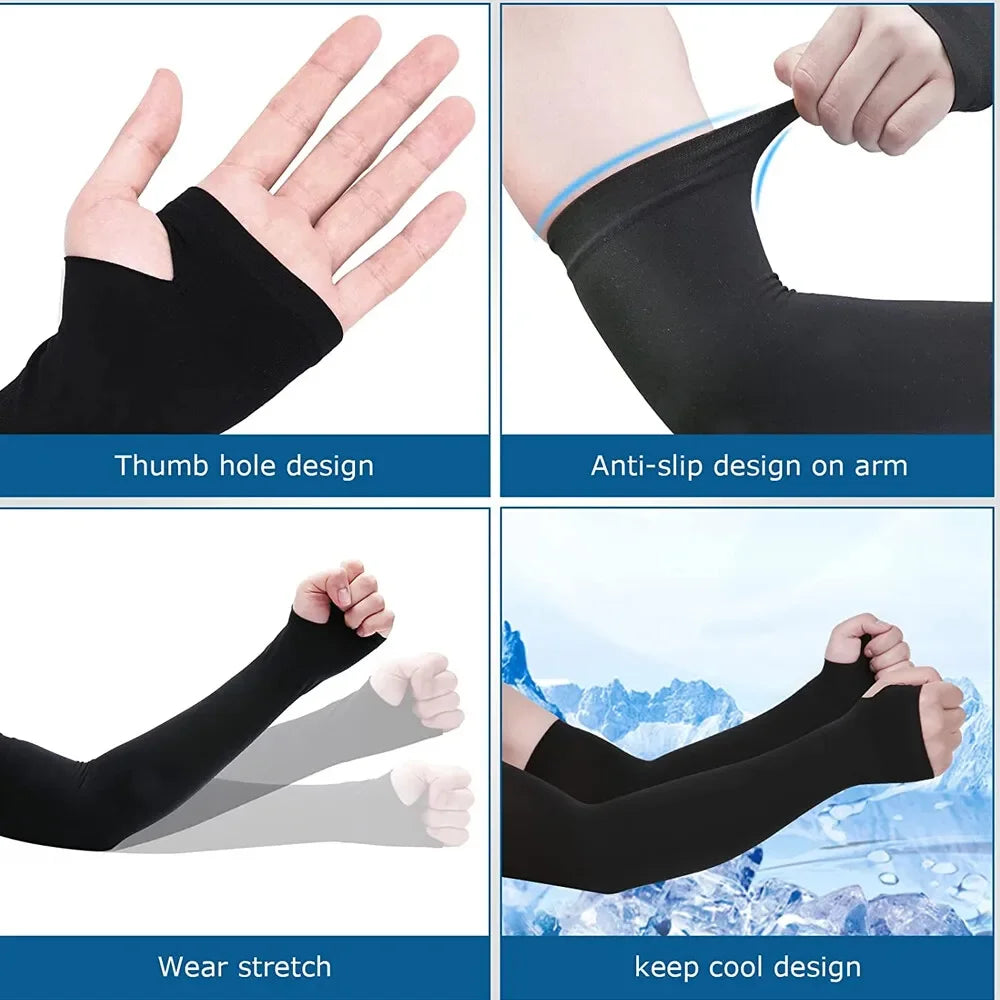Cooling Breathable Unisex Arm Sleeves with Thumb Holes