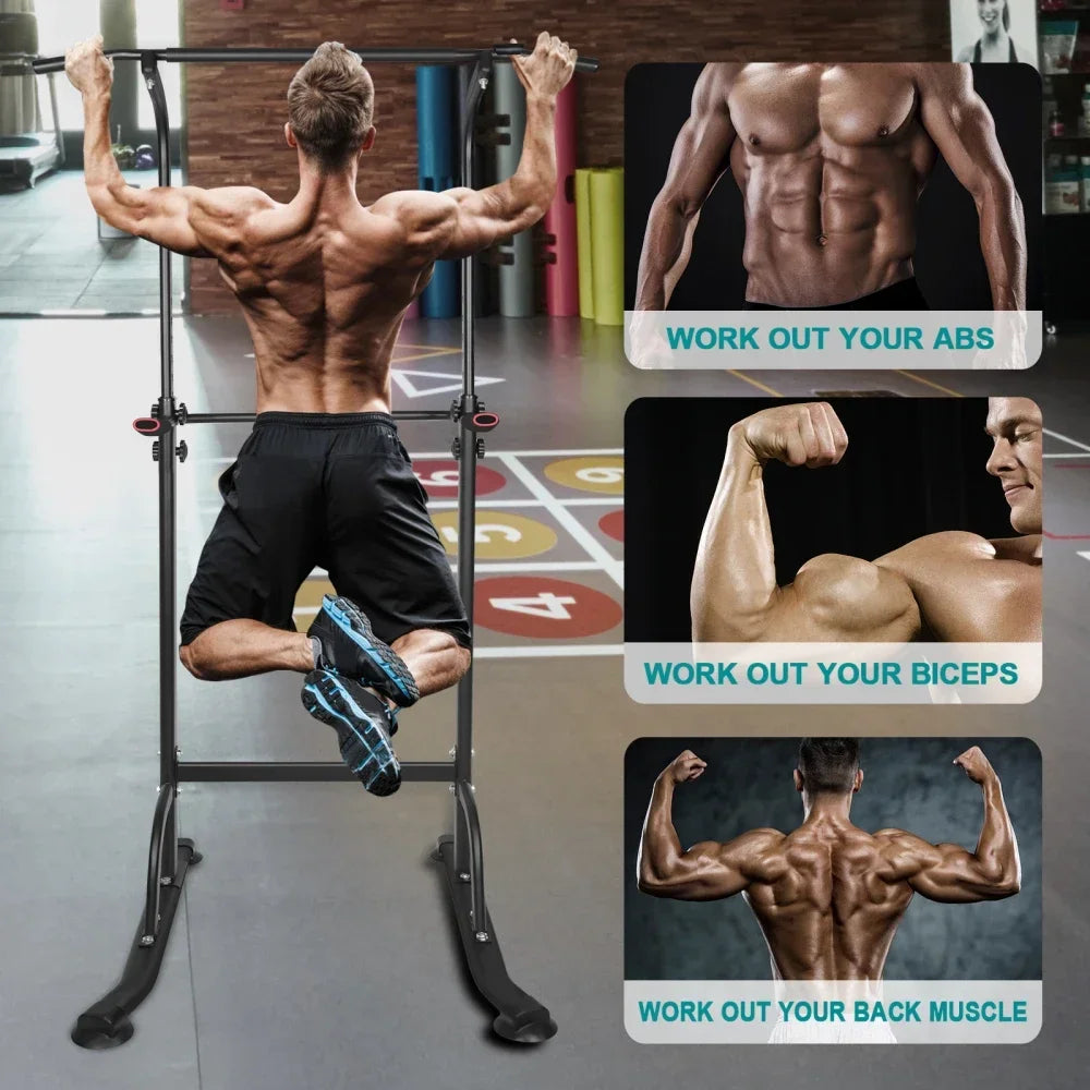 Power Tower Dip Station with Adjustable Bench & Pull-Up Bar
