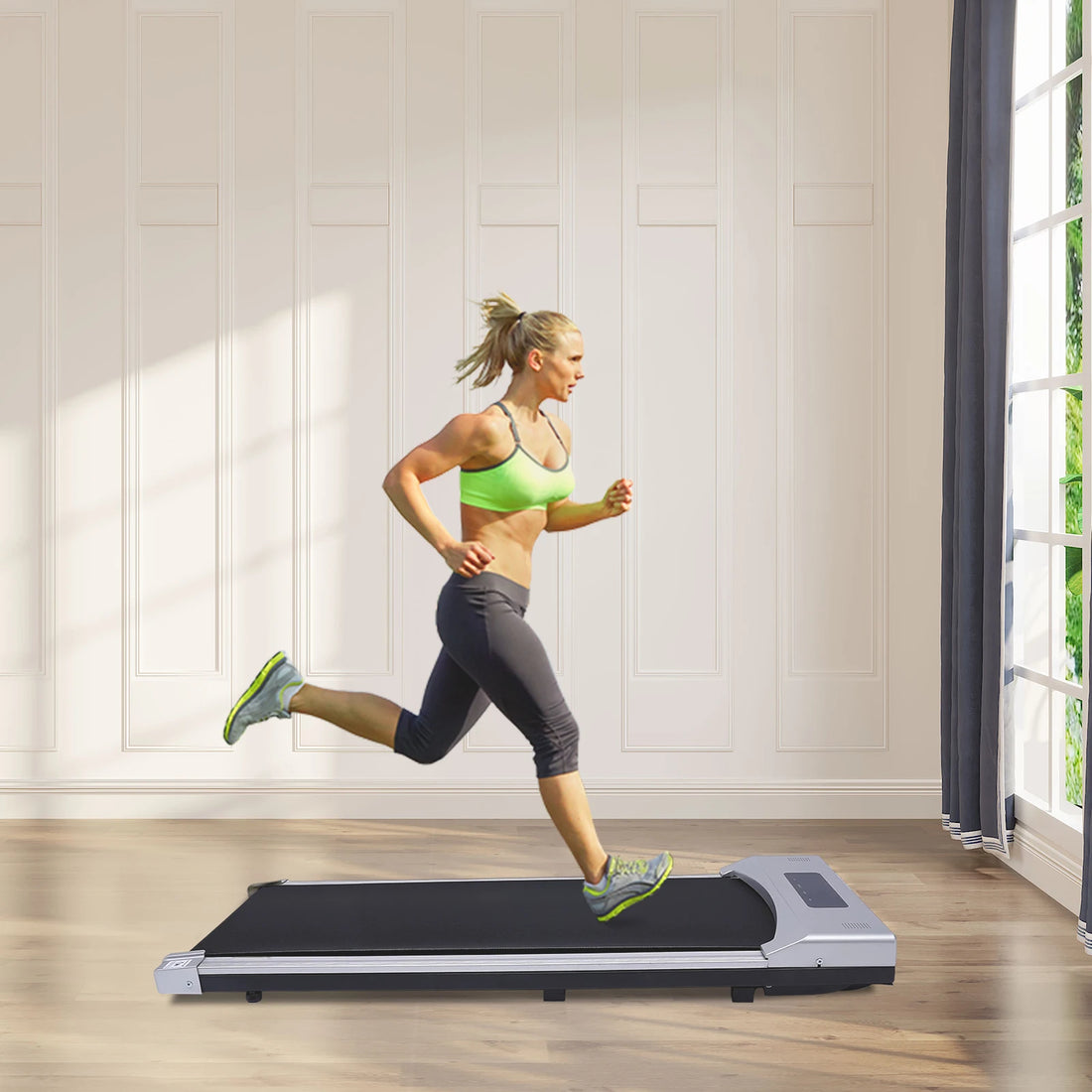Electric Treadmill – 0.65–3HP LED Walking Pad with Remote Control