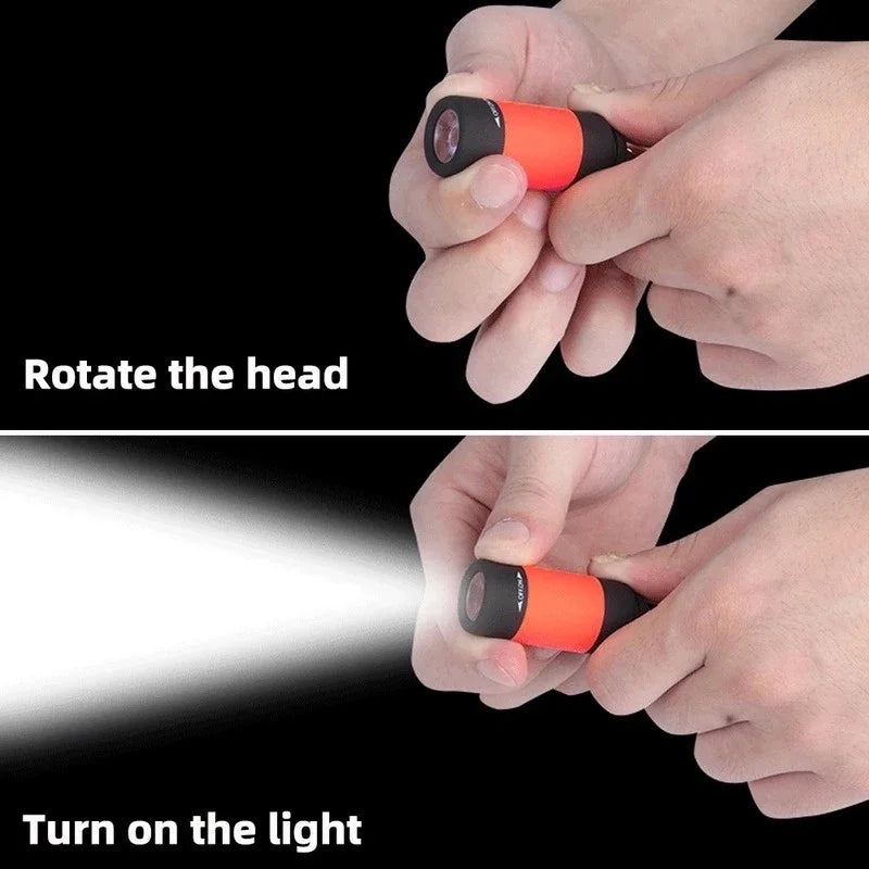 Mini LED USB Rechargeable Keychain Flashlight