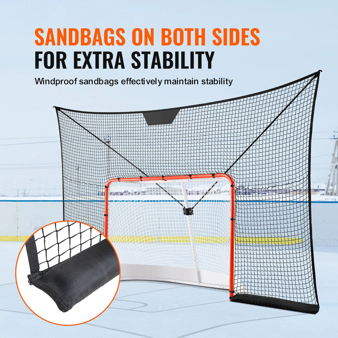 VEVOR 12x7ft Hockey Goal Backstop Net
