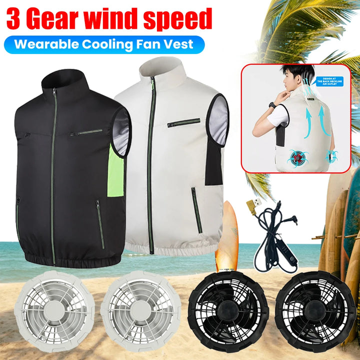 Wearable Cooling Fan Vest for Summer