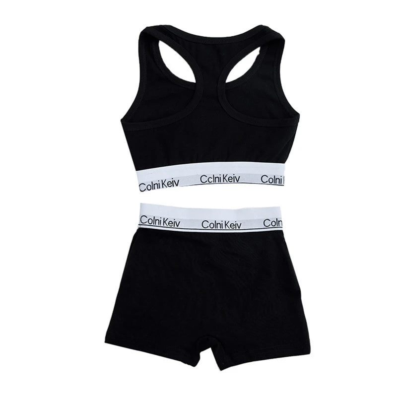 Kids Girls 2PC Sports Tank Top & Shorts Set