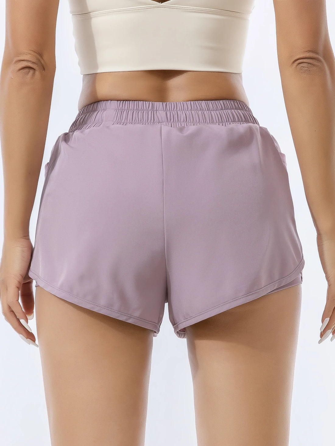 Women’s Quick-Dry Double Layer Athletic Shorts – Loose Fit for Running & Fitness