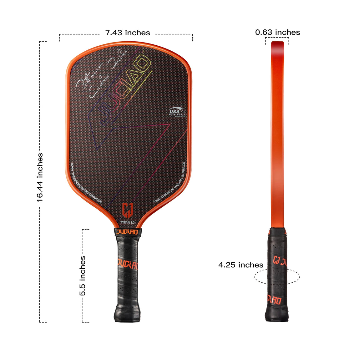 JUCIAO T-Titanium Carbon Fiber Pickleball Paddle