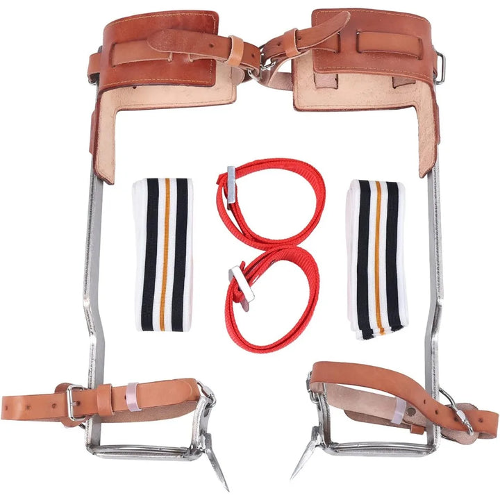 Non-Slip Tree Climbing Spurs with Safety Belt & Adjustable Lanyard