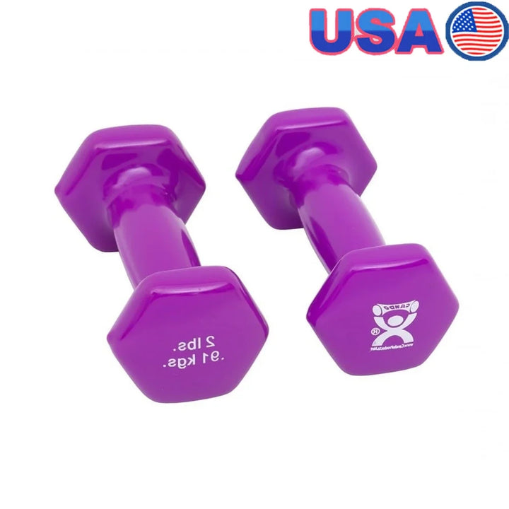 2 lb Vinyl Coated Hex Dumbbell Pair