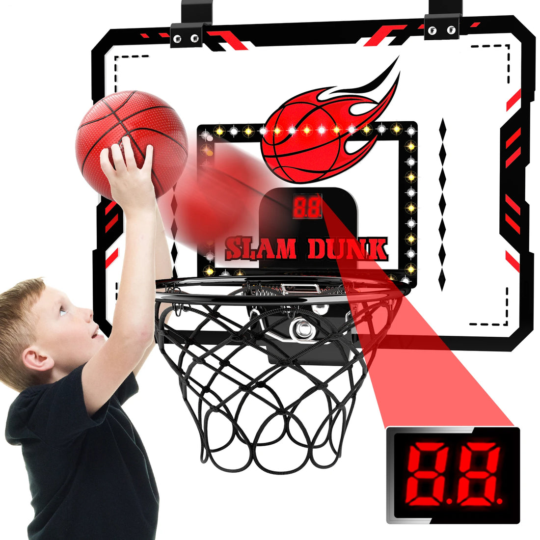 Indoor Mini Basketball Hoop Set with Electronic Scoreboard