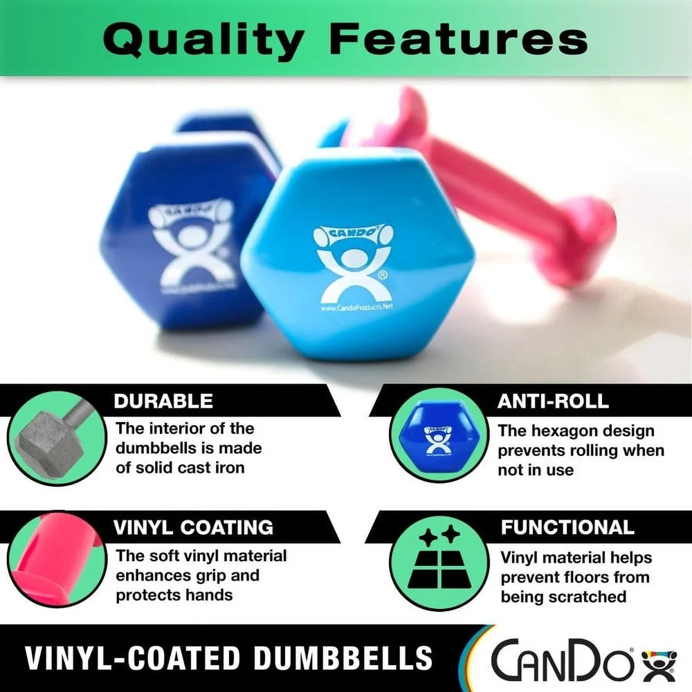 2 lb Vinyl Coated Hex Dumbbell Pair