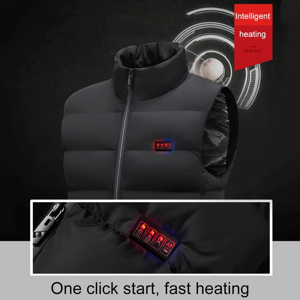Unisex Heated Vest with 23 Heating Zones – USB Rechargeable
