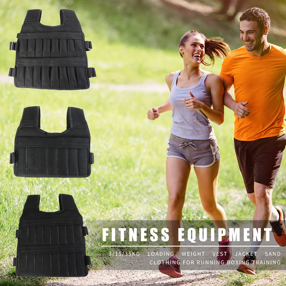 Adjustable Weight Training Vest – Empty Fitness Jacket (3/15/35kg Capacity)