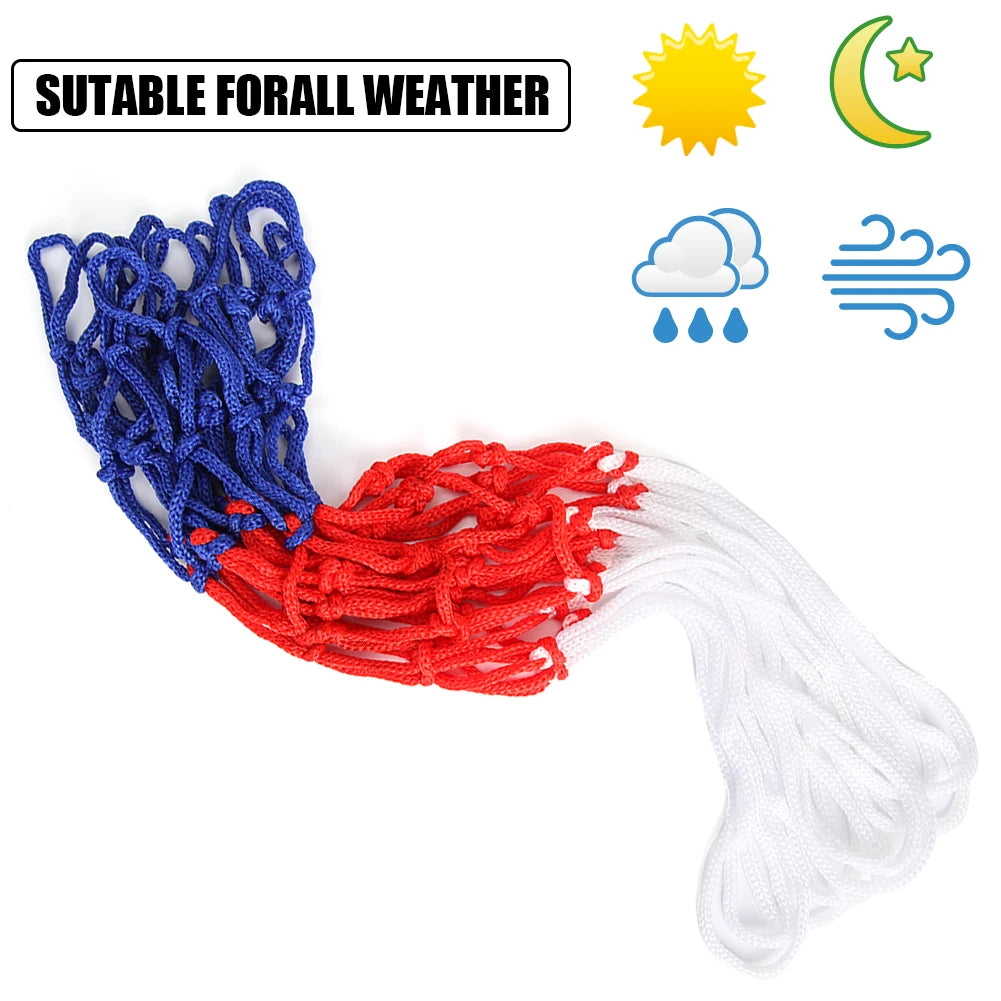 All-Weather Outdoor Basketball Hoop Net – Tri-Color