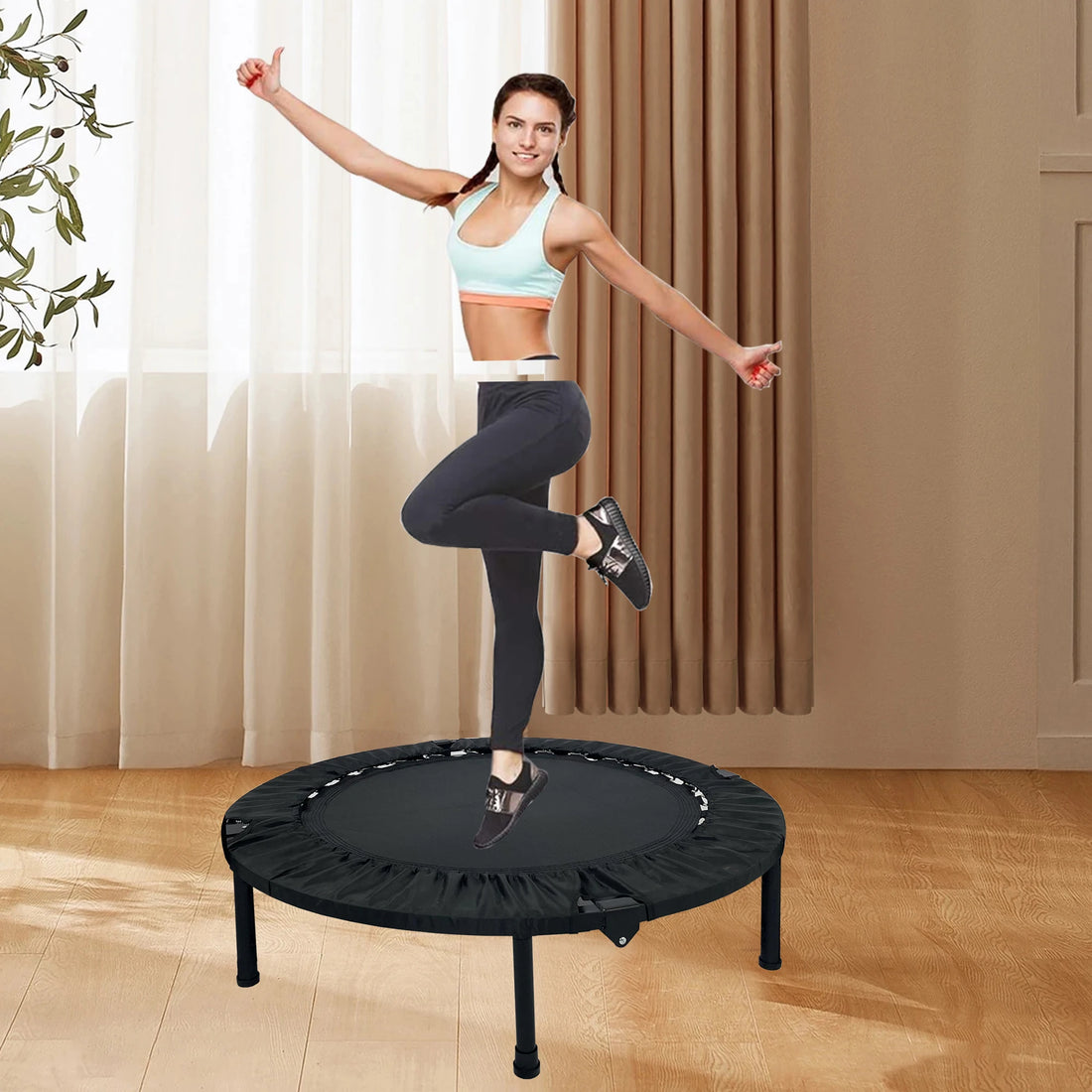 Foldable Mini Fitness Trampoline for Adults