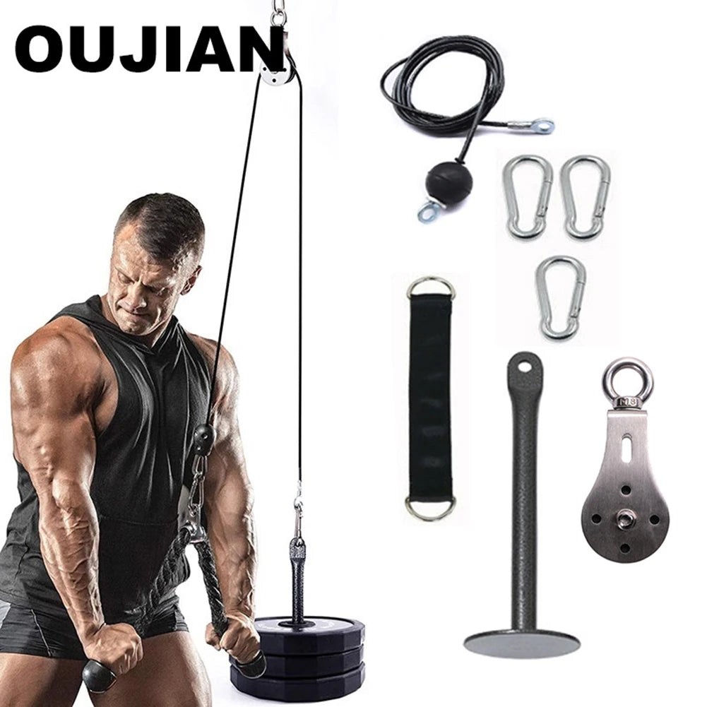 DIY Rotatable Steel Wire Rope Roller for Weight Training